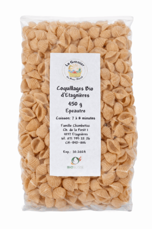 Pâtes coquillage à l'épeautre bio