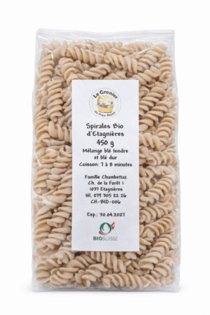 Pâtes aux blé bio Spirale fusilli